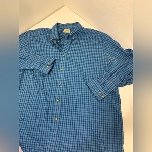 L.L. Bean Wrinkle Free Twill Sport Shirt Traditional Fit Plaid - Size XL